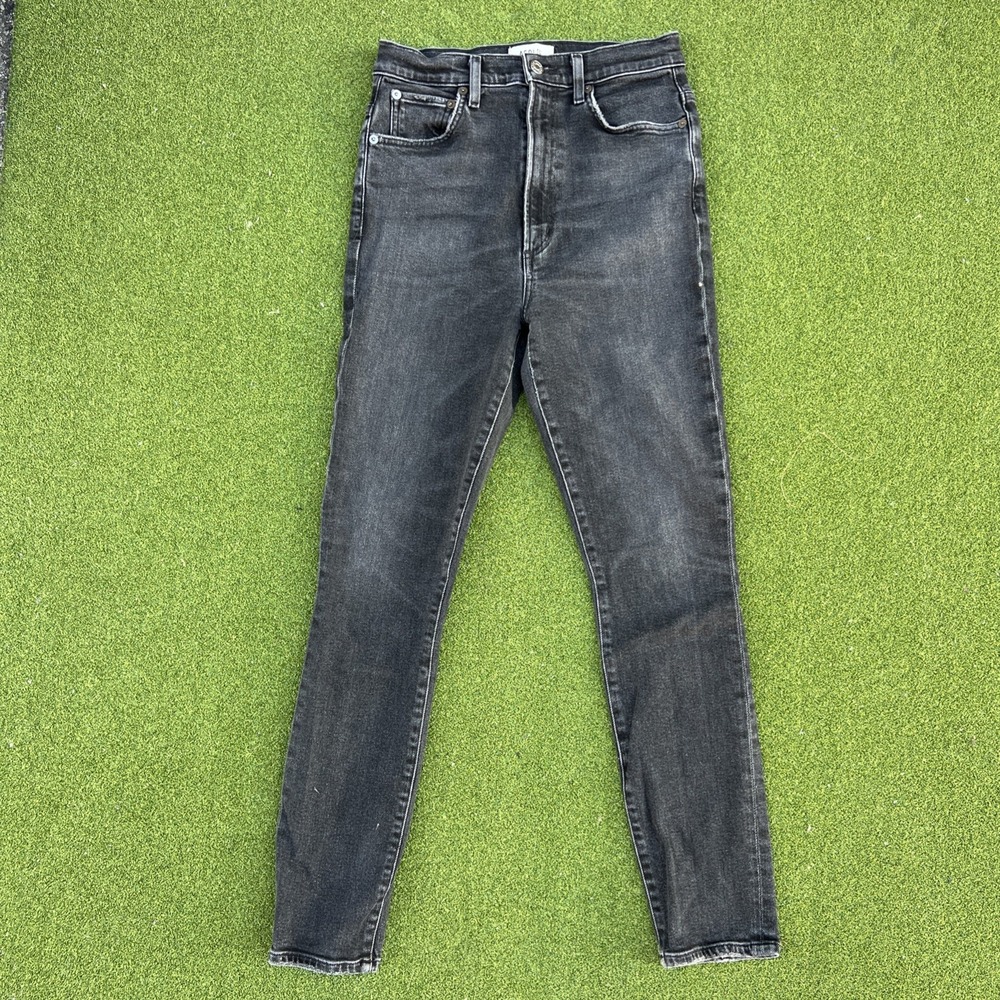 Agolde Pinch Waist Jeans Black High Rise Size 27 Zip Fly